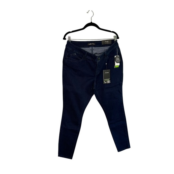 WBB Royalty Perfect Tummy Control Skinny Jeans Womens 14W Dark Wash Denim NWT - Picture 1 of 7